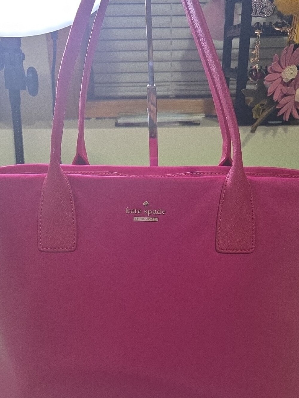 kate spade Nylon Catie hot pink tote bag - sleek everyday shoulder tote - Picture 2 of 9